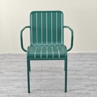 Fauteuil de salle à manger moderne vert aluminium métal Vente en gros LL pour chambre à coucher utilisation parc empilable jardin chaise de café salon