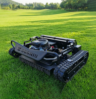 Tondeuse à gazon sur chenilles télécommandée à essence multifonctionnelle 1300 mm avec batterie 48 V et démarrage à distance