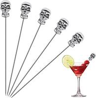 Brochettes de Cocktail réutilisables en acier inoxydable, Martini, fruits, Olive, cure-dents, garniture de Bar, pics à Cocktail en métal, Design personnalisé