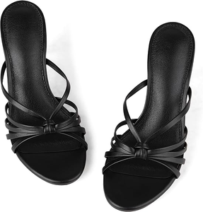 Sandalias de Tacón Alto con Punta Abierta y Diseño de Tiras para Mujer, Tacones de Aguja para Oficina - Product Image 5