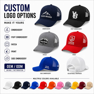 Gorra Trucker de 5 Paneles con Logotipo Personalizado, Malla Transpirable, Ajustable, al por Mayor, Gorra de Béisbol Lisa para Equipos, 12 Colores, Rojo - Product Image 2
