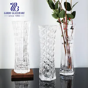 厂家批发透明玻璃花架家用落地玻璃瓶装饰玻璃花瓶11.5英寸高度