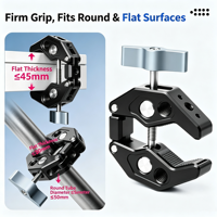 CHANDA Pince multifonctionnelle en alliage d'aluminium pour appareil photo, avec têtes à rotule à filetage 1/4 et 3/8, anti-torsion et anti-rayures 88090