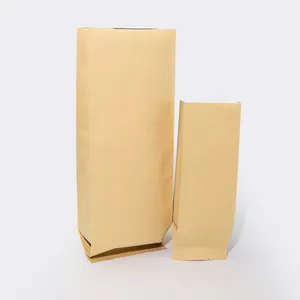 Custom Printed Food Grade Stand Up Zip Lock Packaging Pouch Biodegradable Kraft Paper Bags