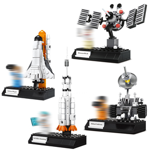 Wange-bloques de construcción de la serie Space Rover para niños, mini set de cohete, modelo, rompecabezas, ensamblaje de partículas pequeñas, juguetes de bloques de construcción - Product Image 1