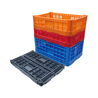 Boîte de panier pliable empilable pour fruits et légumes Panier pliable pour fruits Caisses à légumes Boîte de rangement pliante en maille plastique