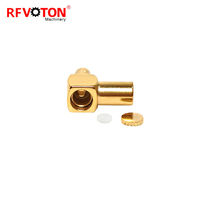 Conector Coaxial RF MMCX Macho Chapado en Oro de 90 Grados en Ángulo Recto para Cable SS405 RG405, Suministro de Fábrica