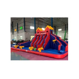 Thương mại cấp giá rẻ trượt nước Inflatable sân sau khổng lồ trượt nước Inflatable với hồ bơi cho người lớn trẻ em