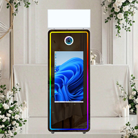 Nouvelle Cabine Photo Interactive Miroir Magique 2026 avec Écran Tactile 32'' pour Selfie, Logiciel Gratuit et Impression Instantanée – Kiosque Photo