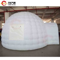 Dôme gonflable de luxe blanc de 5 m de diamètre, éclairage LED coloré, ouverture automatique rapide quatre saisons pour événements