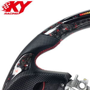 Volante deportivo LED de fibra de carbono forjado estilo carreras personalizado, adecuado para Infiniti Q50 Q50S Q50L Q60 Q60S - Product Image 2