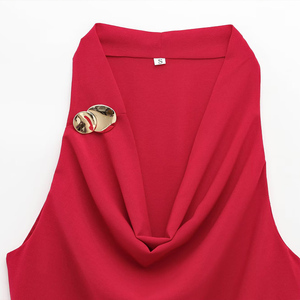 SHENZHU Femme 2025 Nouvelle Collection Débardeurs Dorés Incrustés Style Vintage Sans Manches Chic - Product Image 3