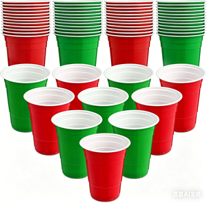 Gobelets <span class=keywords><strong>de</strong></span> fête réutilisables en plastique PP bicolores <span class=keywords><strong>de</strong></span> 16 oz pour événements en plein air, fêtes, barbecues et pique-niques - Product Image 1