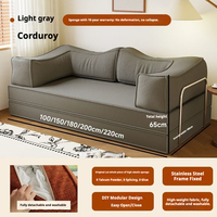 Canapé-lit modulaire compact à vide, pliable, moderne, minimaliste, avec housse amovible et lavable, en forme de L, 4 places, pour chambre à coucher