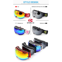 OEM Lunettes de ski TPU de haute qualité Grandes lentilles sphériques Lunettes de snowboard anti-buée polarisées en couleur Lunettes de sport pour la neige Lunettes de soleil