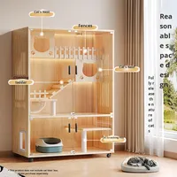 Villa pour chat moderne de luxe, maison pour animaux de compagnie en bois en forme de chat, cage, structure d'escalade, respirante, imperméable, design chaud, toutes saisons