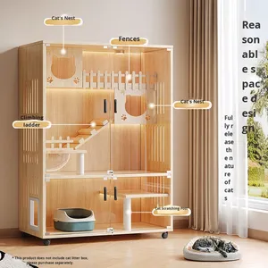 豪华现代猫别墅猫形木质室内宠物屋笼子攀爬架透气防水保暖设计四季皆宜 - Product Image 2