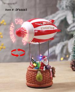 Musical en movimiento e iluminado, decoración de escena de pueblo navideño, árboles de Navidad y globo LED de Navidad de Papá Noel con función de giro y música - Product Image 1