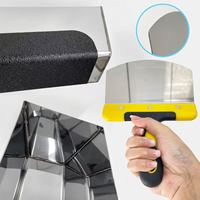 Kit d'outils pour cloisons sèches en acier au carbone 8 pièces, avec spatule à mastic de 14 pouces, couteaux à mastic assortis, grattoirs, manches caoutchoutés et surface anodisée