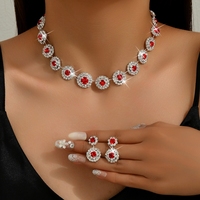 Parures de bijoux de mariée rouge enchanteur, très demandées - Stock Europe et Amérique pour mariages, banquets et fêtes