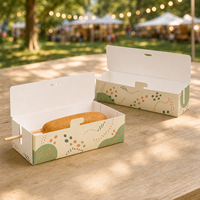 Boîte pliante pour hot-dogs avec revêtement écologique à base d'eau, impression personnalisée, emballage jetable résistant à la graisse pour la restauration rapide, fournisseur