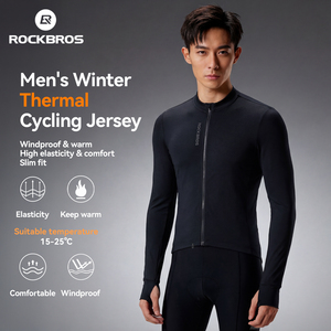 Maillot de Ciclismo ROCKBROS de Invierno, Cálido, de Forro Polar, Cortavientos, para Bicicleta de Montaña y Carretera, Manga Larga, para Hombre y Mujer - Product Image 1