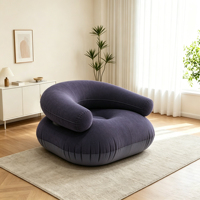 Canapé gonflable portable en PVC floqué en forme de U, fauteuil gonflable individuel avec accoudoirs et dossier pour l'intérieur et l'extérieur