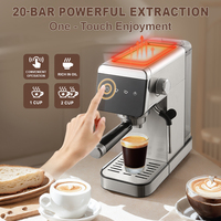Máquina de Café Espresso Semiautomática de Acero Inoxidable con Pantalla Táctil Inteligente, Compatible con Cápsulas, para Hogar y Hotel, Venta al Por Mayor de Fábrica