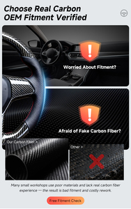 พวงมาลัยคาร์บอนไฟเบอร์สำหรับ Mercedes <span class=keywords><strong>AMG</strong></span> W205 W213 แบบฐานแบน อัพเกรดภายใน - Product Image 6