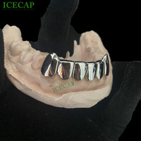 Grillz personnalisés en argent sterling 925 plaqué or blanc pour hommes, bijoux hip-hop raffinés, pas chers, 8 dents, bijoux Moissanite