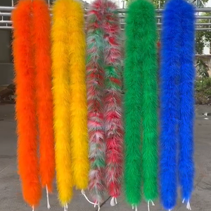 ผ้าพันคอสีม่วง ขนนกมาลาบูสีรุ้ง สำหรับผู้หญิง ใช้ตกแต่งงานปาร์ตี้ที่บ้าน คริสต์มาส เสื้อผ้า ชุดเต้นรำ อุปกรณ์เสริม - Product Image 1