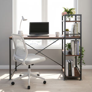 Escritorio de Madera para Computadora Suministrado de Fábrica con Estantería para Lectura y Escritura para Oficina en Casa - Product Image 1