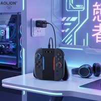 Aolion Black ABS Charging Grip Controller Stand Joy-Con Kiri Kanan Model Cetakan Pribadi AL-NS2503 Kompatibel untuk Joy-Con NS2