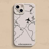 Étui de téléphone de conception d'itinéraire d'avion de voyage-nspired pour iPhone 16 15 14 13 12 11 X XR Xs SE2 SE 8 7 Plus Pro Max Mini
