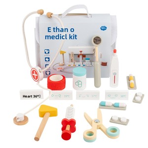 Trousse <span class=keywords><strong>de</strong></span> <span class=keywords><strong>Jeu</strong></span> <span class=keywords><strong>Docteur</strong></span> en Bois pour Enfants, Sac Médical, <span class=keywords><strong>Jeu</strong></span> d'Imitation Infirmière et Médecin, Âges 4-6, Unisexe - Product Image 1