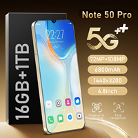 CPU Decacore Note50Pro Berkualitas Tinggi 14 Android 16GB+1TB 5G Kamera Belakang 108MP Layar HD Grosir Global CDMA WIFI