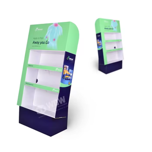 Présentoir de vente au détail pliable recyclable personnalisé Support de promotion portable pour pharmacies en <span class=keywords><strong>carton</strong></span> - Product Image 3