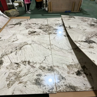 Paneles de PVC Modernos de Alto Brillo con Efecto Mármol, Resistentes al Fuego, Impermeables, Insonorizantes, Paneles de Pared Interiores Impresos en 3D para Comercios y Entretenimiento