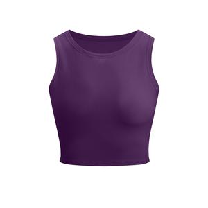 Vêtements pour femmes Chemise pour femmesNouveau haut court sexy sans manches chemise de base ajustée avec col rond - Product Image 6
