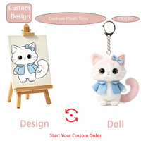 Porte-clés en peluche personnalisé de haute qualité, mignon et doux, mini-animaux en peluche, vente en gros de porte-clés en peluche