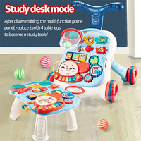 Marchette d'apprentissage pour bébé avec Table de divertissement à roulettes, Center d'activités éducatives précoces pour enfants