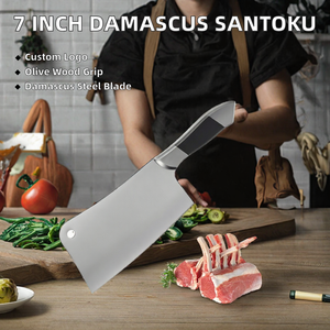 Cuchillo de Cocina de Acero Inoxidable con Logotipo Personalizado, Cuchillo para Picar Carne de 7 Pulgadas con Mango Negro - Product Image 2