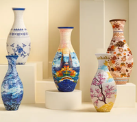 Vase puzzle 3D en plastique avec réservoir d'eau, kit de bricolage pour les amateurs de fleurs, idée cadeau pour la fête des mères
