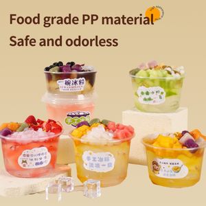 Gobelets en plastique ronds de qualité alimentaire PP avec couvercles pour desserts, gelée, pudding, yaourt, contenants alimentaires en plastique à paroi simple, logo personnalisé - Product Image 3