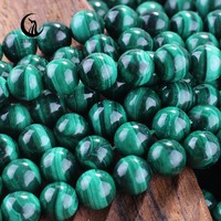 Perles de malachite de qualité 1, 6/8/10 mm, pierres naturelles, cristaux de guérison, perles de pierres précieuses en vrac pour la création de colliers