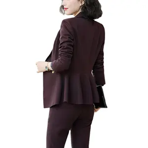 Bán Buôn Mềm Mại Và Thoải Mái 2 Cái Thiết Lập Chính Thức Pant Suit Đối Với Phụ Nữ Làm Việc Mặc Văn Phòng Lady Phong Cách Kinh Doanh Áo Khoác Với Pan