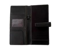 Porte-passeport de voyage personnalisé en cuir véritable noir fait à la main porte-carte d'identité de crédit portefeuille pour cadeau unisexe grand portefeuille avec Logo personnalisé