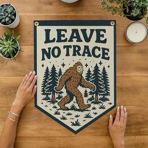 Rustic Cabin Art Outdoor Kids Decor Nature Sign <strong>Wall</strong> Banner Sublimation Soccer Camp Felt Pennant Flags with logo Custom <strong>Print</strong> - Product Image 2