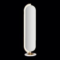 Miroir sur pied rotatif moderne et industriel argenté tendance pour chambre de fille, salon, personnalisable