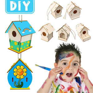 Cage à oiseaux en bois décorative de jardin extérieur assemblée par bricolage - Product Image 3